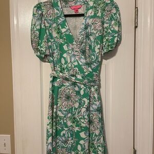 Lilly Pulitzer Green Floral Midi Dress